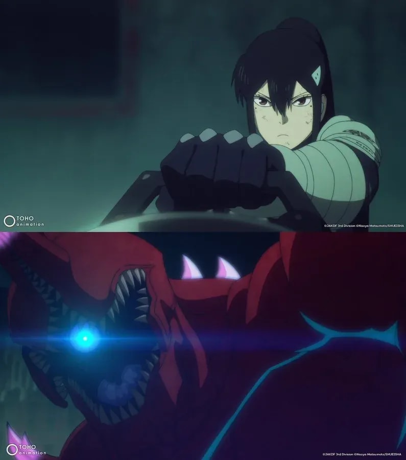 Captain Ashiro Confronts Kaiju No. 10 in Kaiju No. 8