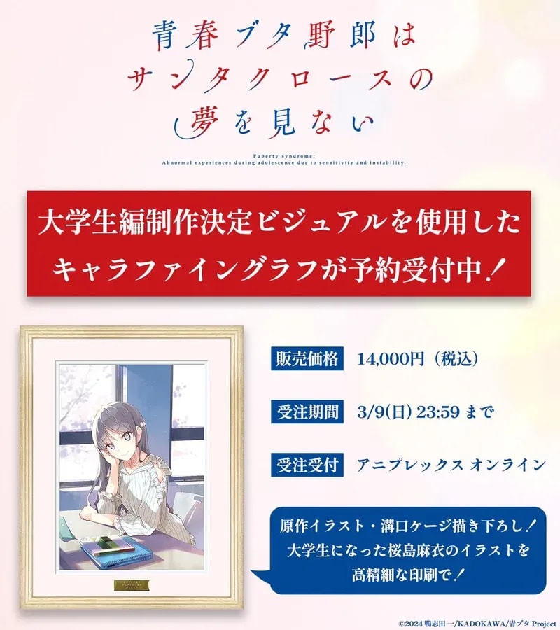 Pre-Order Now: Mai Sakurajima College Edition Character Fine Graph!