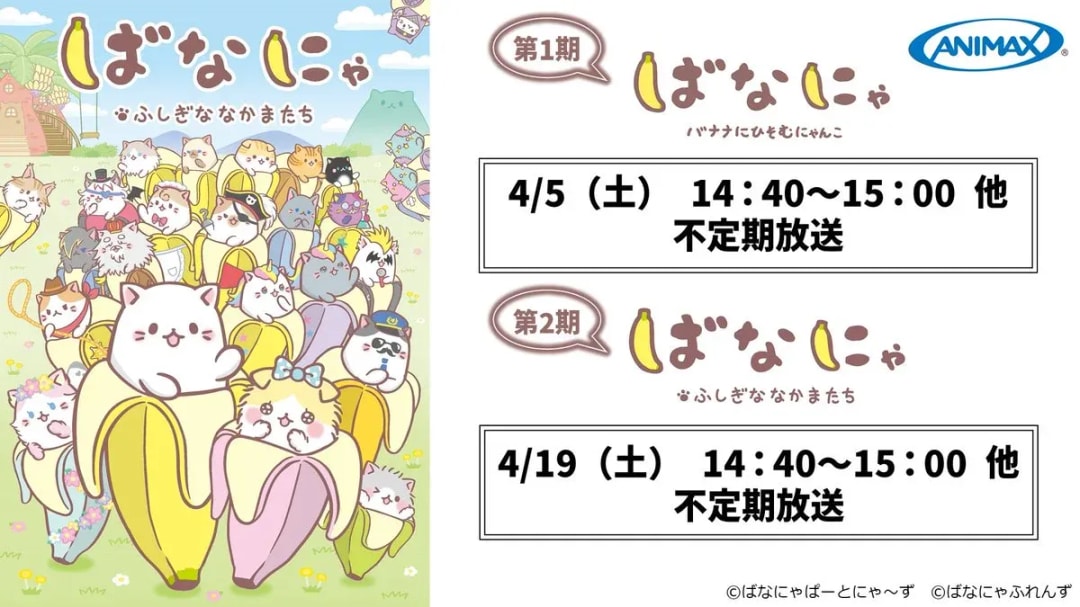 Bananya Makes Its Debut on Animax: A New Adventure Begins!
