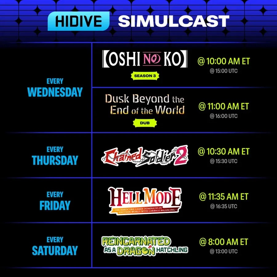 Discover the Latest Anime Releases for the New Year on HIDIVE