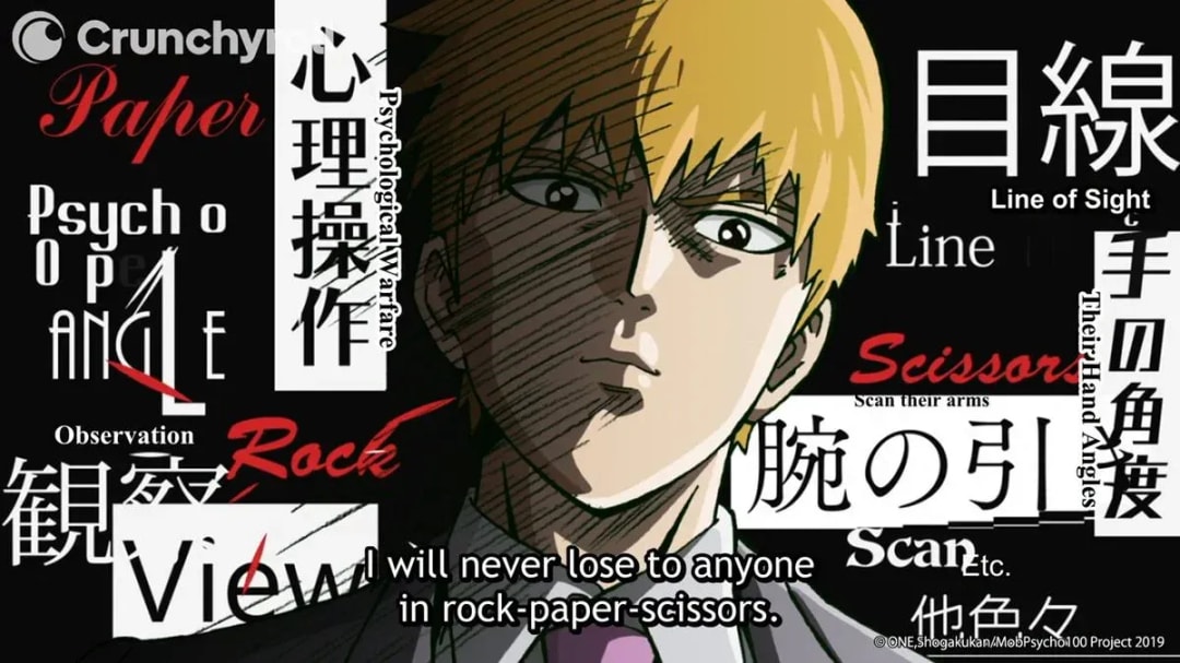 Reigen's Intense Rock-Paper-Scissors Battle in Mob Psycho 100 II