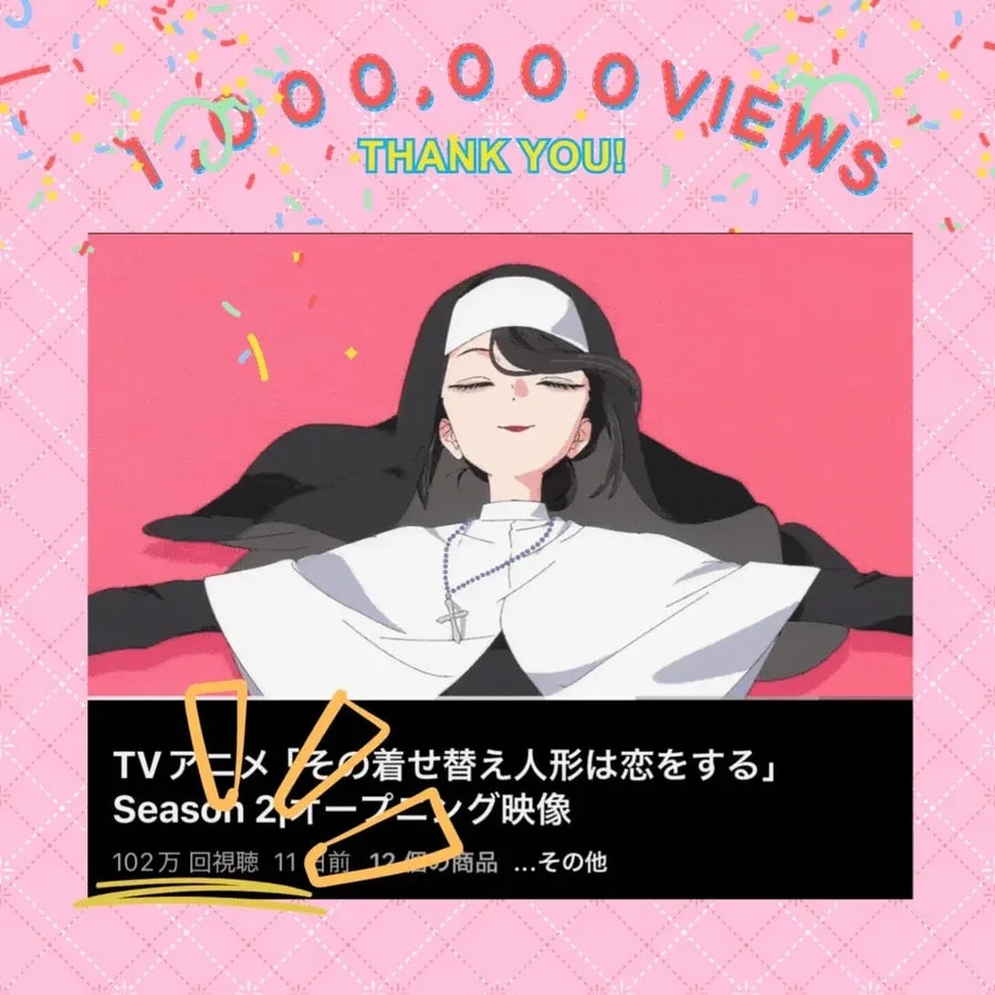 My Dress-Up Darling Anime Opening Hits 1 Million Views!