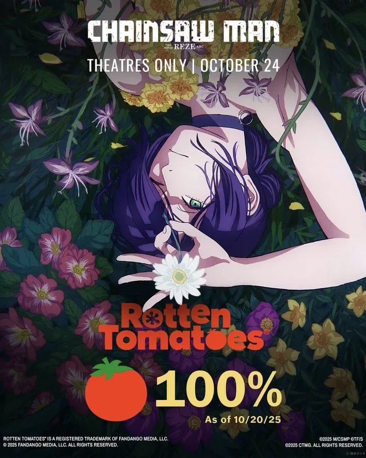 Chainsaw Man Movie: Reze Arc Achieves 100% on Rotten Tomatoes