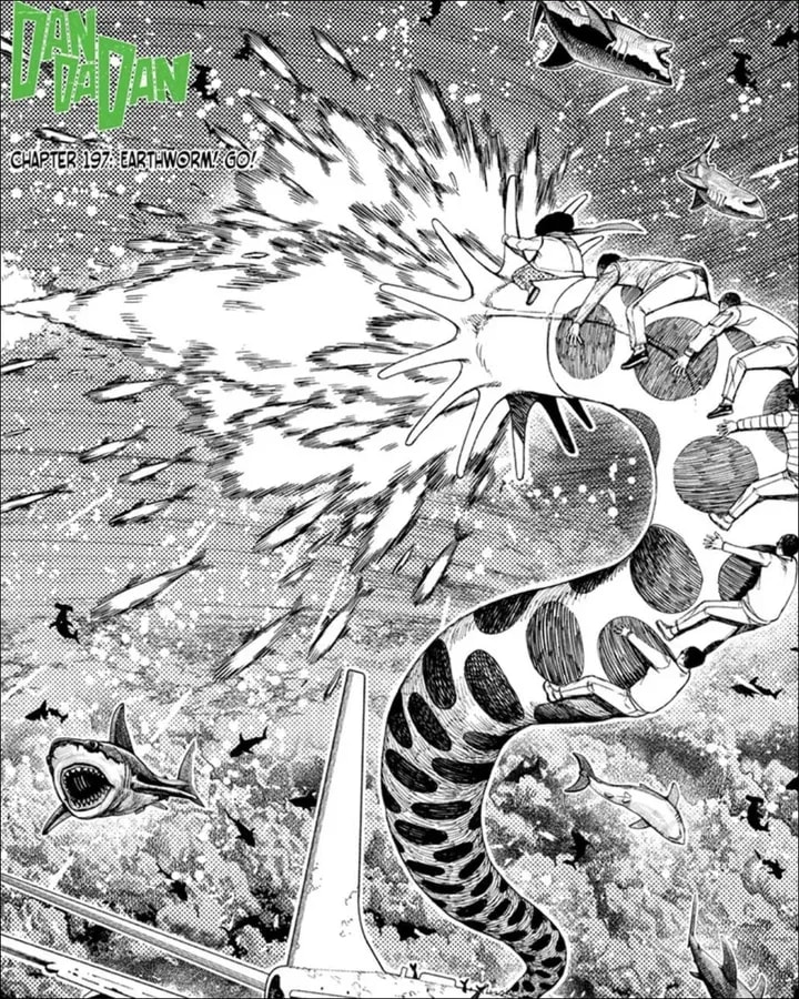 Dandadan Chapter 197: A Thrilling New Adventure with Sharks