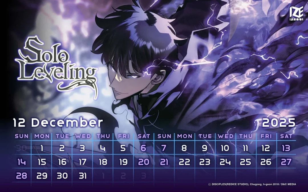 Download Solo Leveling Calendar Wallpapers for December!