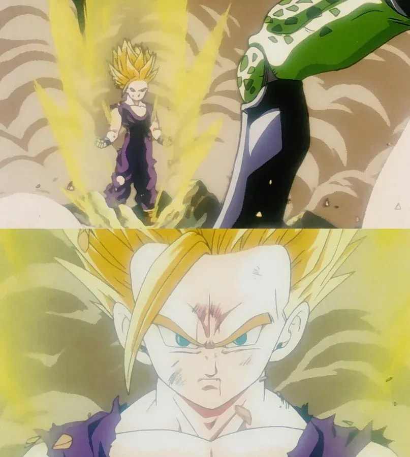 Relive the Iconic Moment: Gohan's Super Saiyan 2 Transformation in Dragon Ball Z