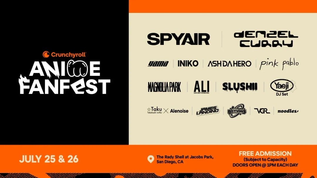 SPYAIR and Denzel Curry Lead Exciting Lineup at Crunchyroll Anime FanFest 2025 at SDCC