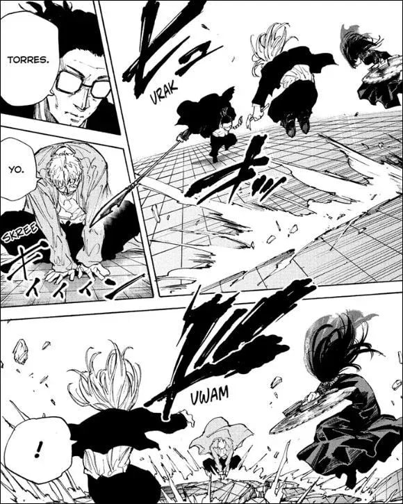 Shishiba and Osaragi's Tense Standoff in Sakamoto Days Chapter 210