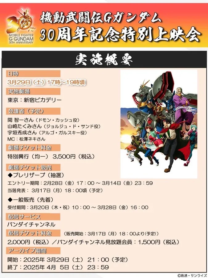 Celebrate 30 Years of Mobile Fighter G Gundam with a Special Screening Event