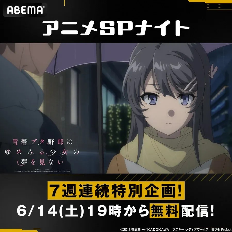 Watch 'Rascal Does Not Dream of a Dreaming Girl' for Free on ABEMA