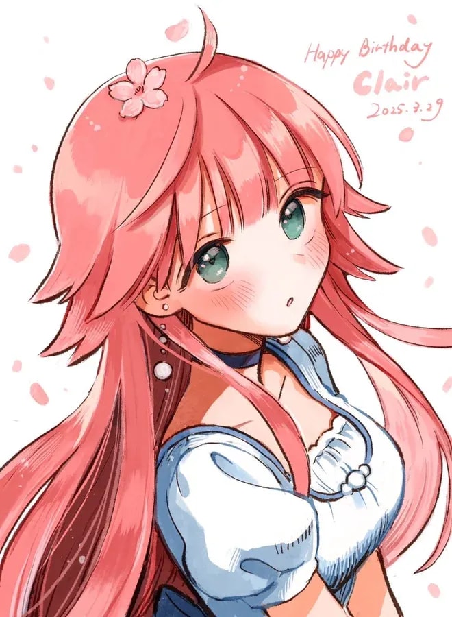 Celebrate Princess Claire's Birthday with a Special Cherry Blossom Illustration!