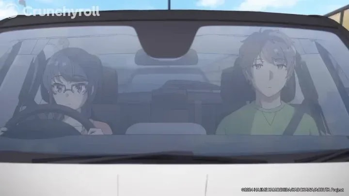 Sakuta's Surprise: Mai's Driving Skills in Rascal Does Not Dream of Santa Claus